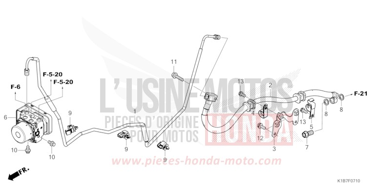 HINTERE BREMSLEITUNG von Forza 350 MAT PEARL PACIFIC BLUE (PB397) von 2021